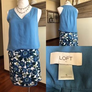 Loft Blue V Neck Top